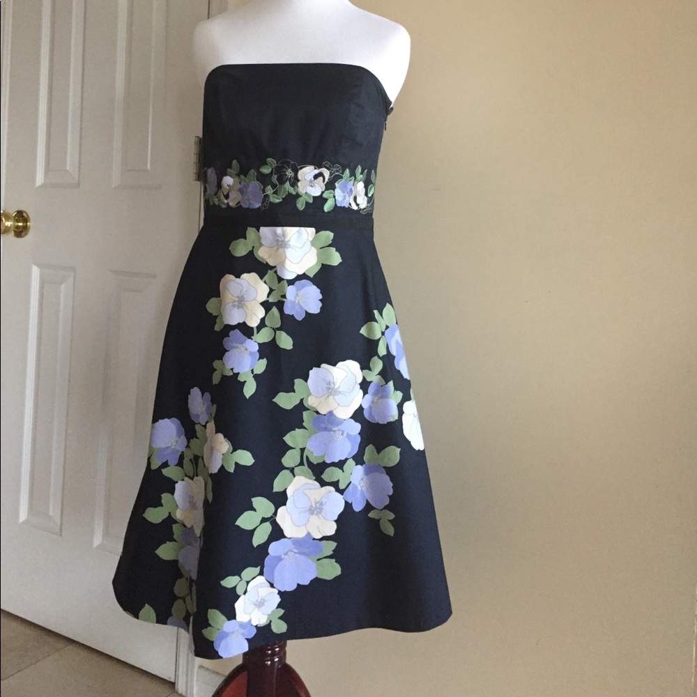 LOFT Strapless Floral Dress